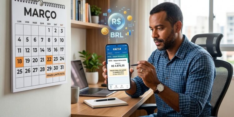 Quem nasceu em março pode sacar parte do FGTS em 2026, mas precisa ficar atento ao prazo