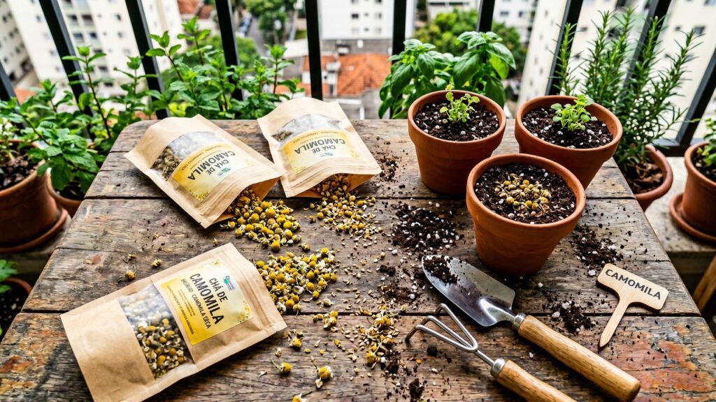 Pare de jogar sachê de camomila fora: saiba como aproveitar para criar um mini jardim na sua casa