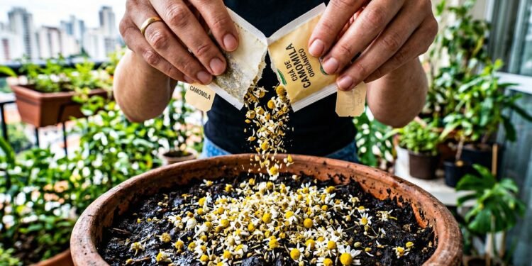 Pare de jogar sachê de camomila fora: saiba como aproveitar para criar um mini jardim na sua casa