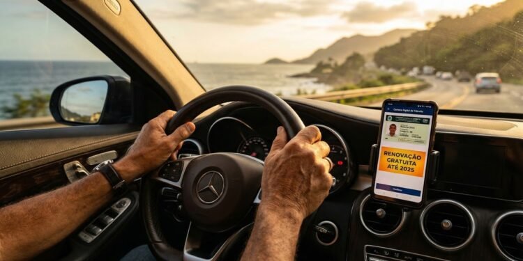 Renovação da CNH 2026 pode sair de graça para bons condutores com mais de 50 anos e uso da versão digital