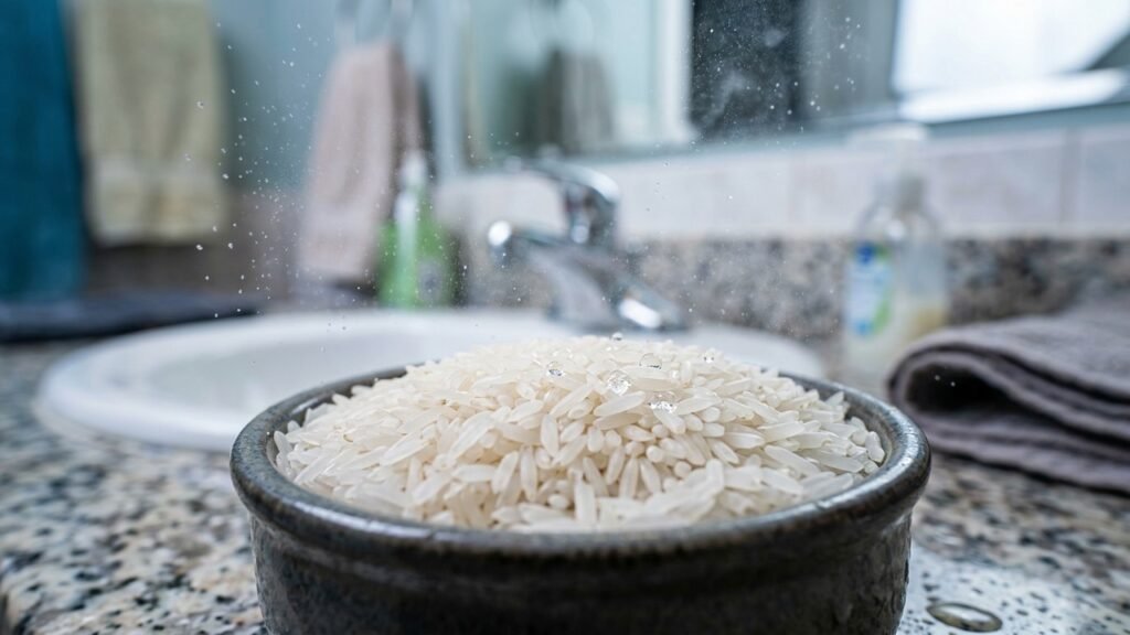 Colocar uma xícara de arroz no banheiro: por que é recomendado e para que serve