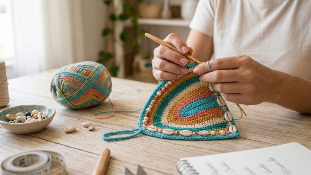 Adeus biquíni tradicional: o biquíni de crochê artesanal voltou às praias e muita gente aprende a fazer o próprio modelo usando poucos materiais e pontos básicos