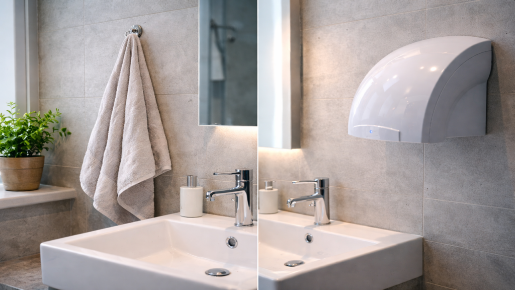 O acessório mais prático para secar as mãos no banheiro