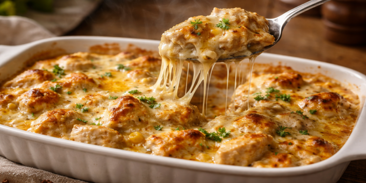 Quando frango e creme de milho se encontram na travessa