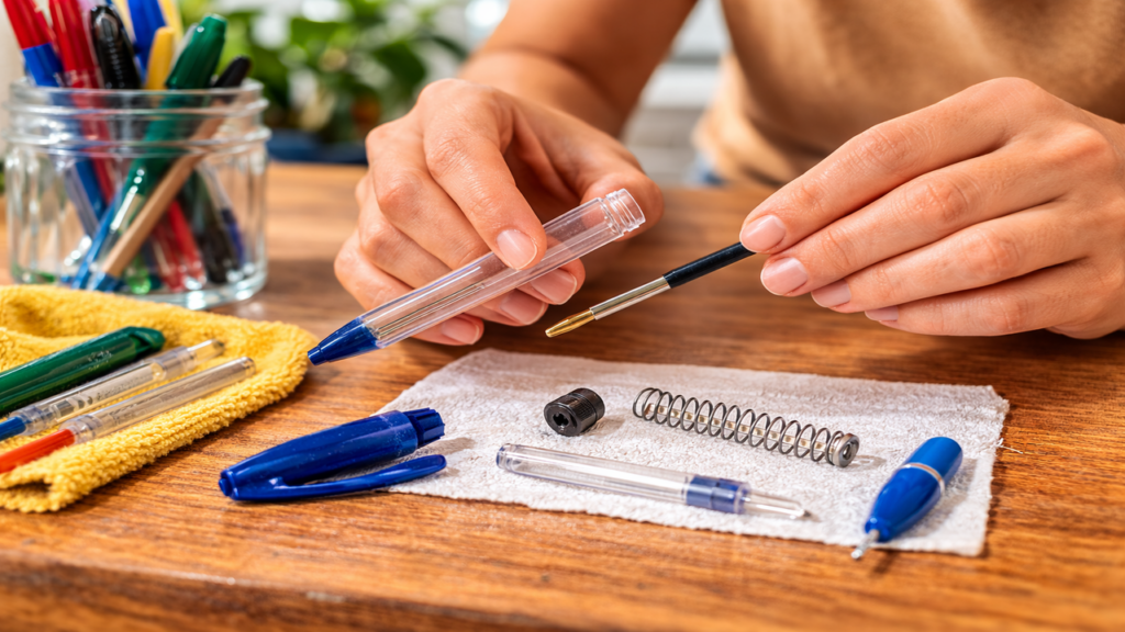 Uma simples caneta vazia pode virar o truque favorito da limpeza
