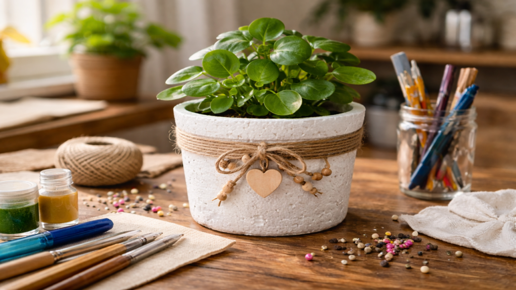 Transforme pote de sorvete esquecido em vaso cheio de charme