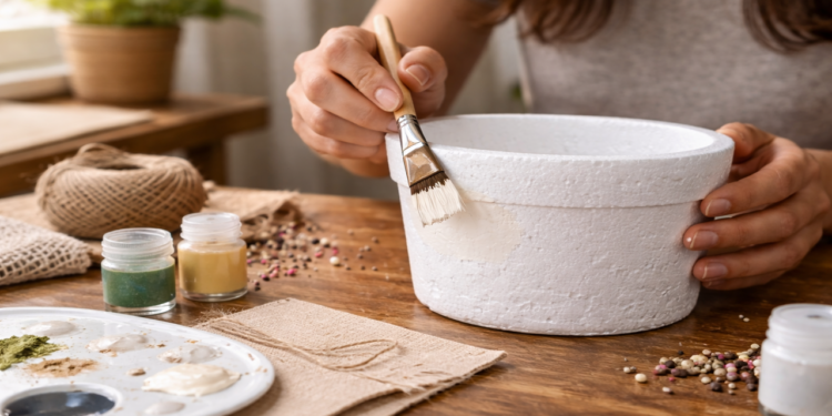 Transforme pote de sorvete esquecido em vaso cheio de charme