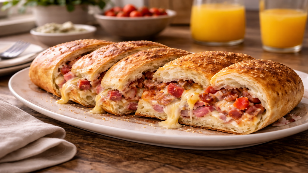 O pão recheado gigante mais irresistível para um lanche caprichado