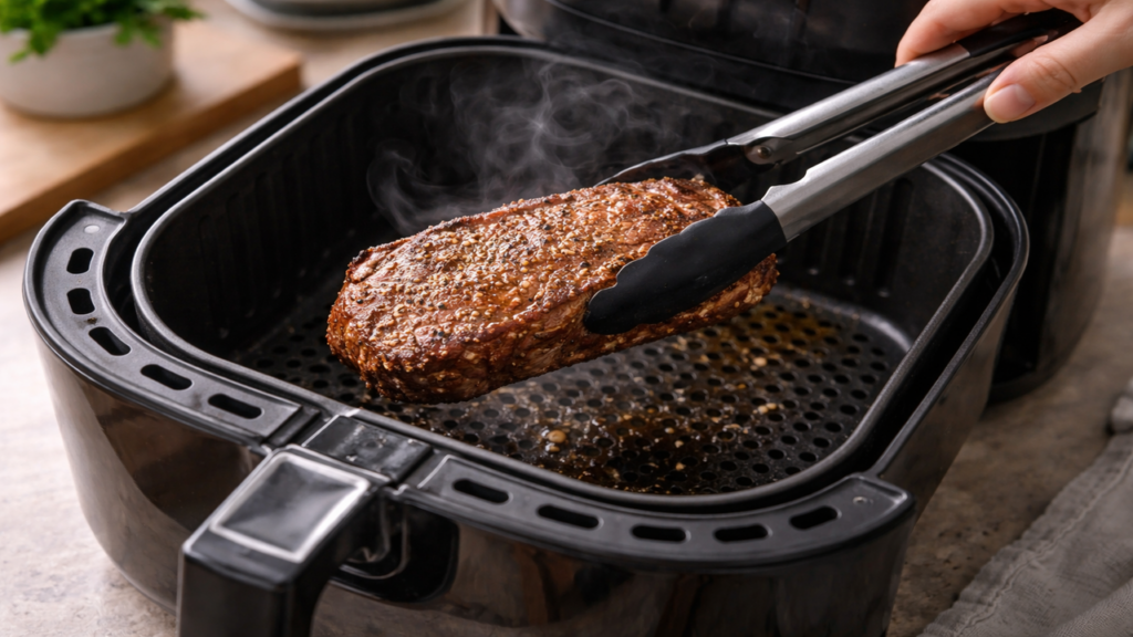 Como fazer bife na air fryer macio e dourado por fora