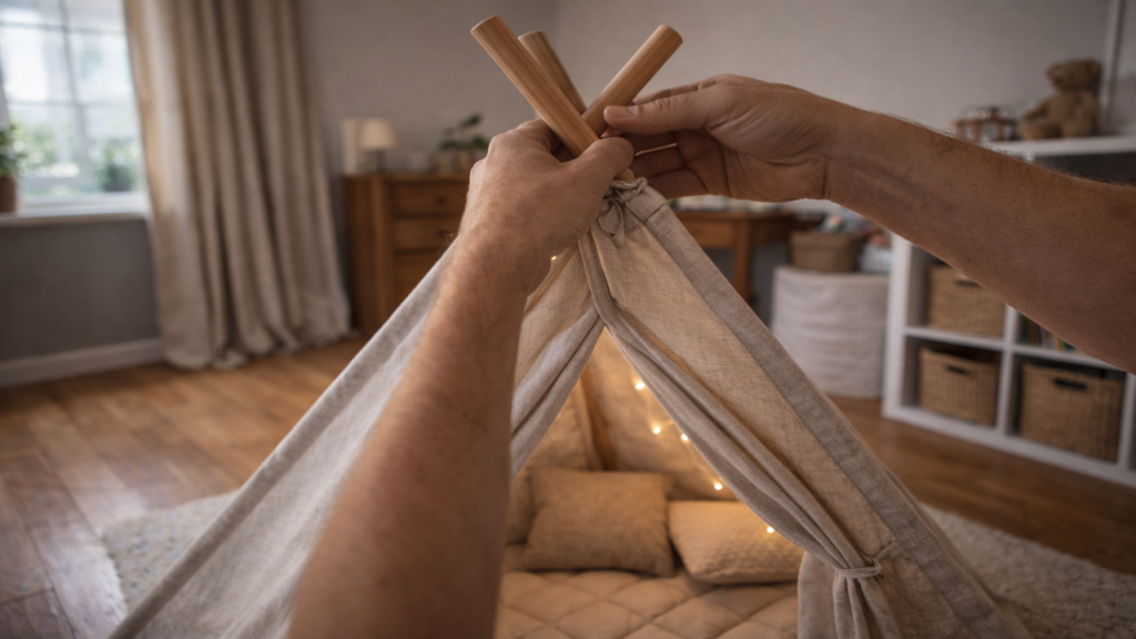 Tenda infantil feita em casa é a opção mais econômica