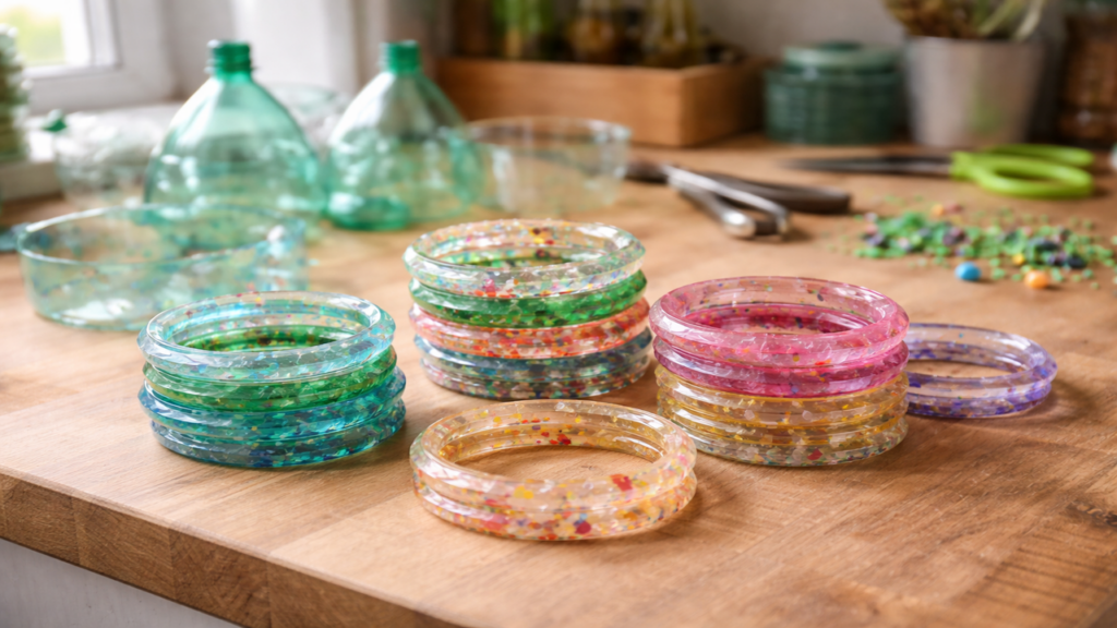 Como fazer pulseiras com garrafa de plástico fácil