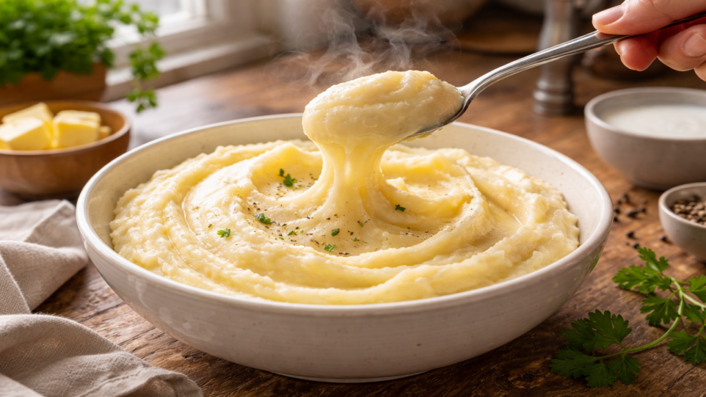 Purê de batatas perfeito e cremoso