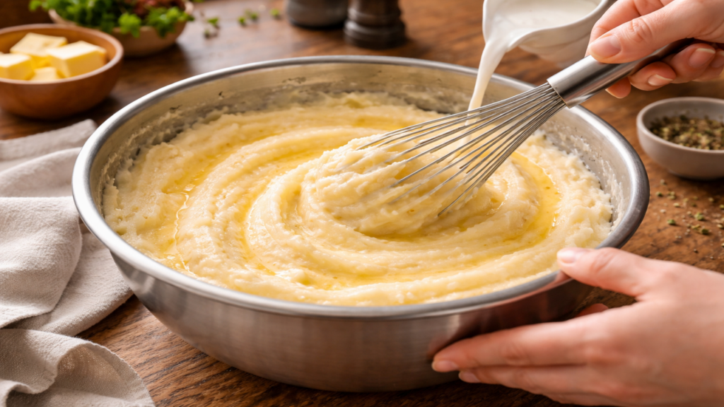 Purê de batatas perfeito e cremoso