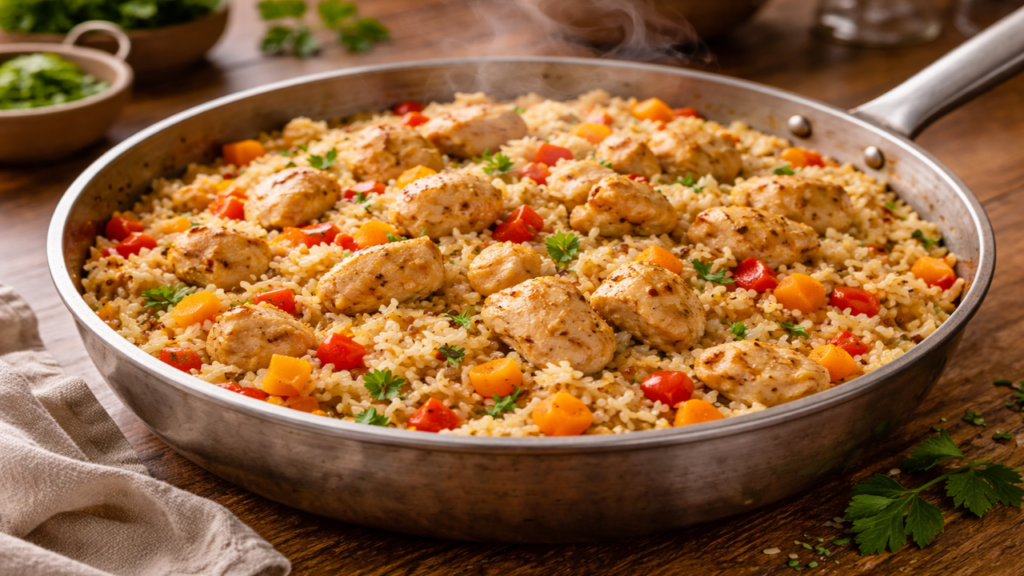 O jeito mais fácil de fazer arroz com frango incrível