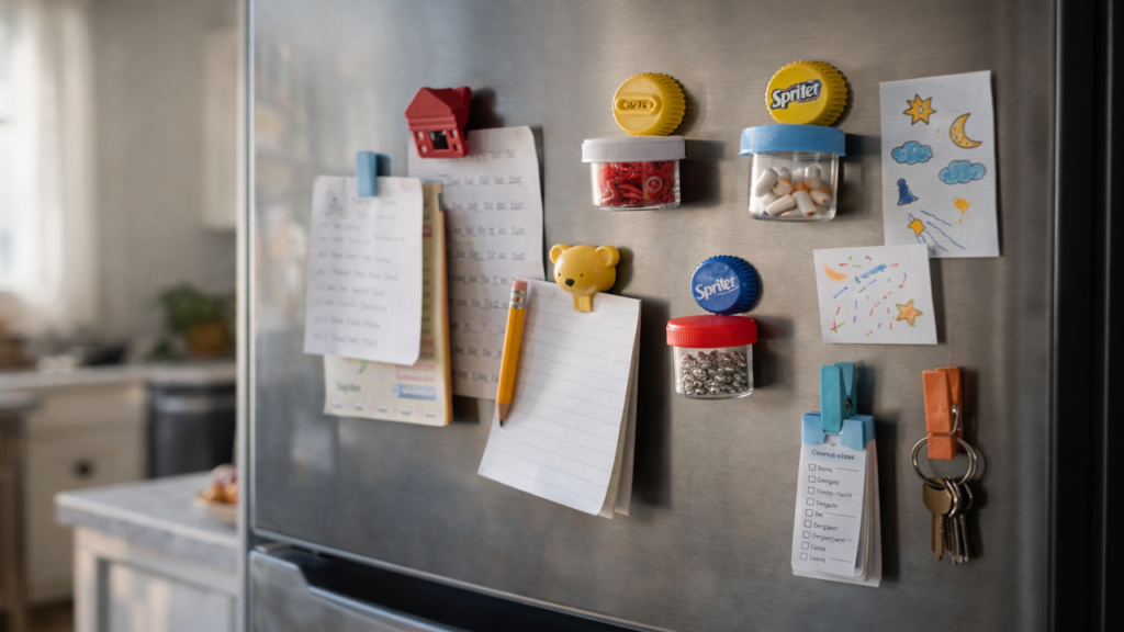 Ímãs velhos viram organizadores práticos para casa