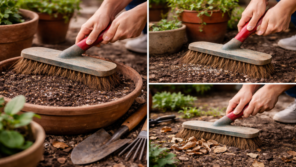 Escova de vassoura velha pode virar solução útil