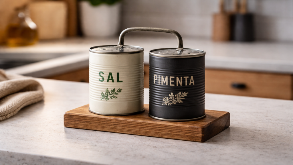 Transforme latas de conserva em porta temperos