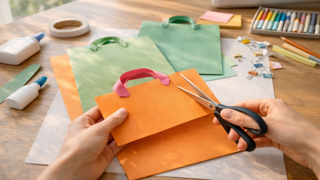 Bolsas de presente viram marcadores criativos