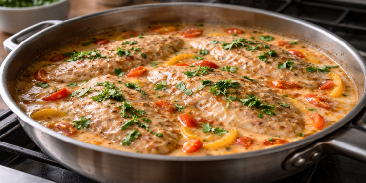 Filé de tilápia ao molho cremoso na panela única
