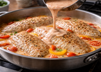 Filé de tilápia ao molho cremoso na panela única