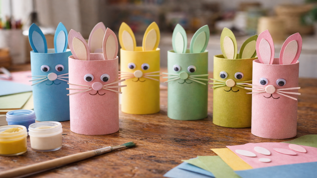 Coelho de Páscoa com rolo de papel é a ideia mais criativa e barata