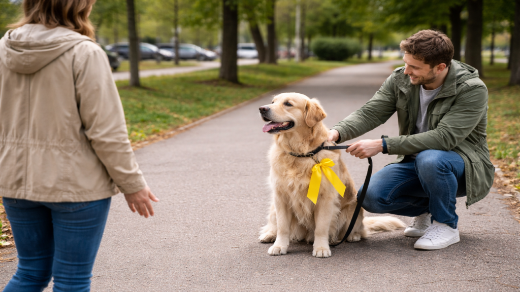 Fita amarela na coleira do cachorro tem significado importante