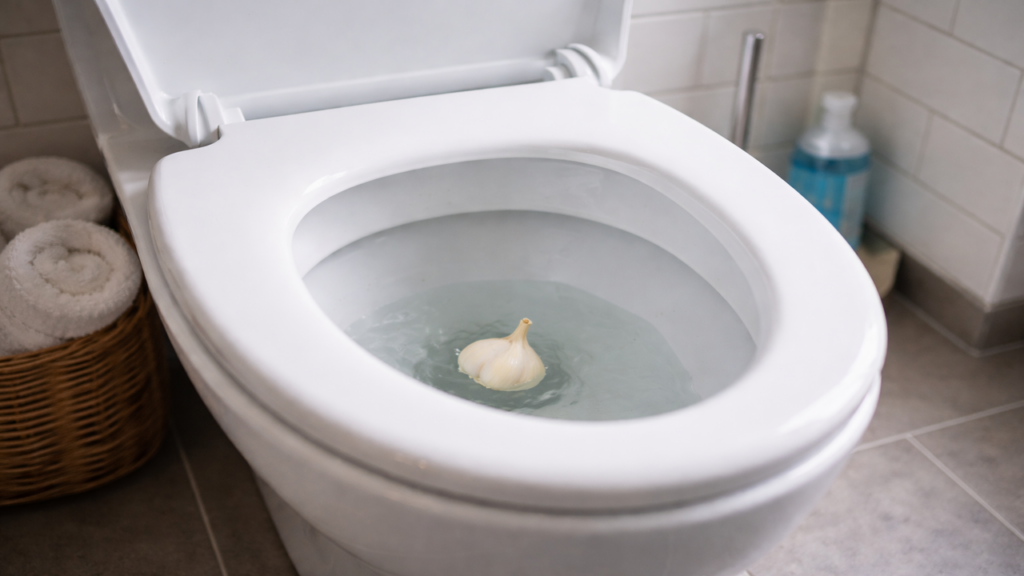 O truque do alho que promete ajudar na limpeza do banheiro