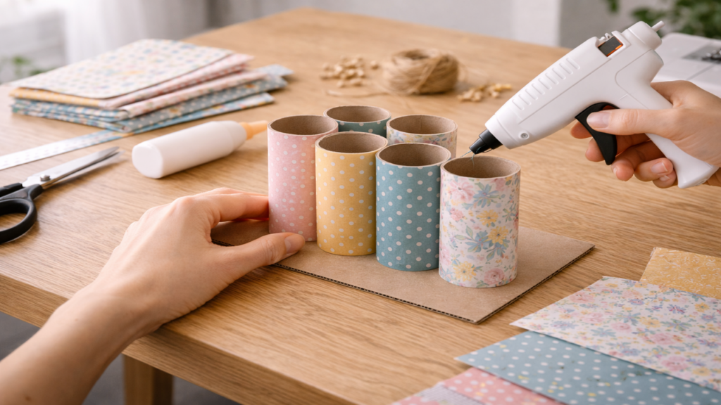 O organizador de mesa mais criativo com reciclagem