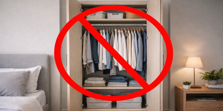 Quartos modernos apostam em armários sem portas