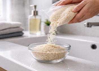 O truque do arroz que ajuda a tirar umidade do banheiro