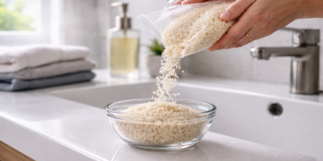 O truque do arroz que ajuda a tirar umidade do banheiro