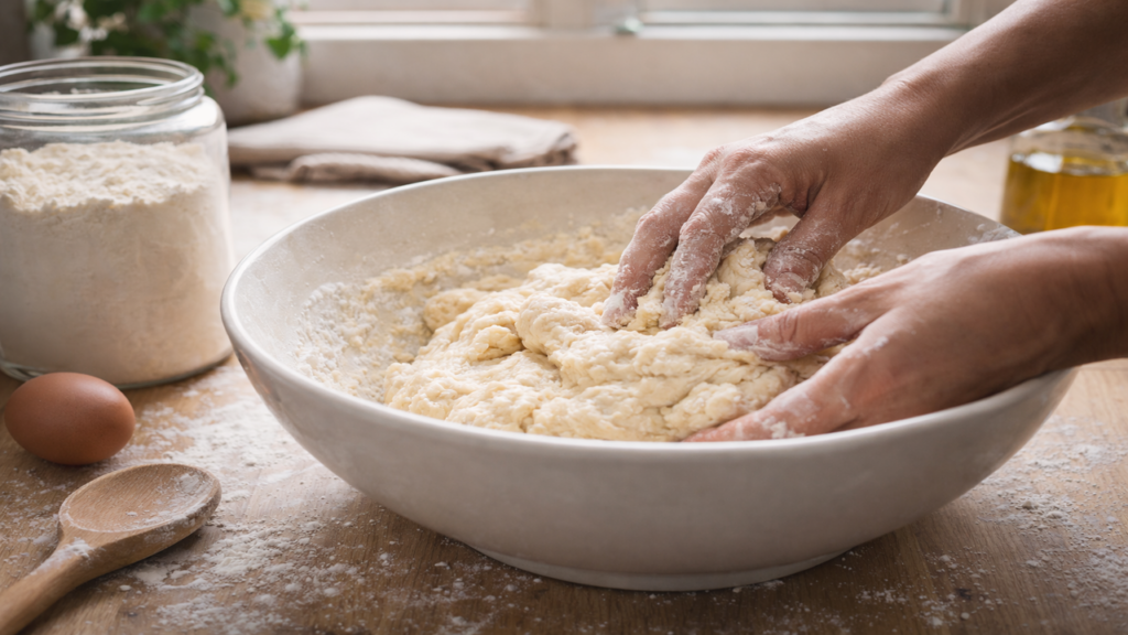 Salgado assado de presunto e queijo fácil
