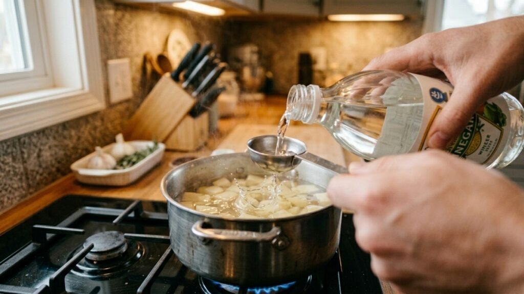Suas batatas nunca mais vão se desfazer depois desse truque simples com vinagre