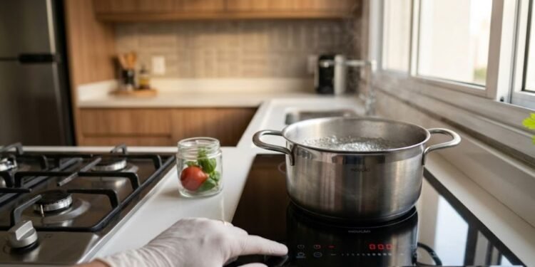 Por isso, ele exige panelas com fundo magnético adequado, como ferro fundido ou inox compatível com indução