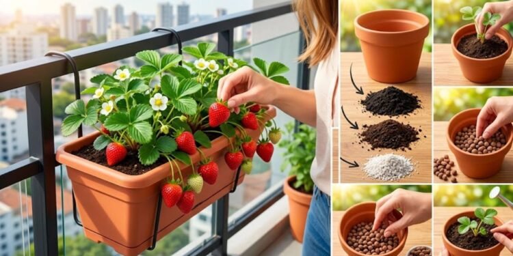 O morangueiro gosta de um solo leve, bem soltinho e cheio de matéria orgânica, mas que não fique encharcado