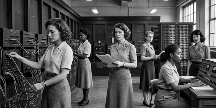 Sem monitores, teclados modernos ou sistemas operacionais, tudo era ajustado manualmente, cabo por cabo