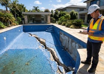 Dono de casa viu a piscina perder água dia após dia, processou a construtora e a perícia revelou uma falha que custou caro