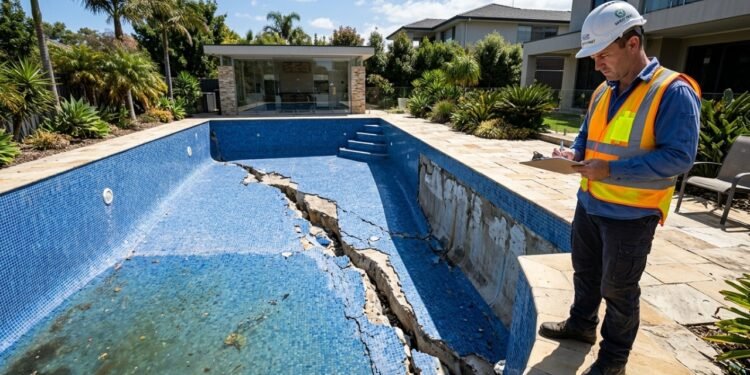 Dono de casa viu a piscina perder água dia após dia, processou a construtora e a perícia revelou uma falha que custou caro