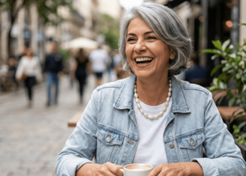Essa tendência de pérolas irregulares é perfeita para mulheres de 50 anos que querem frescor no visual
