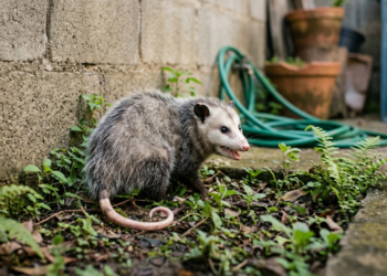Filhote de gambá no quintal exige cuidado imediato