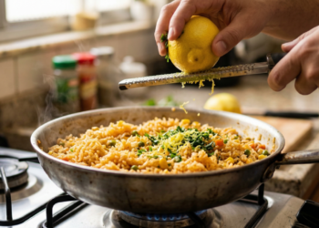 Arroz temperado reaproveita arroz do dia anterior