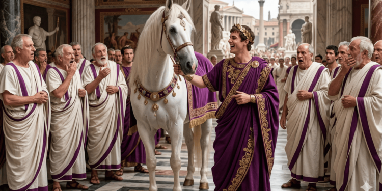 Calígula, cujo nome completo era Gaio Júlio César Augusto Germânico, governou o Império Romano entre 37 e 41 d.C.