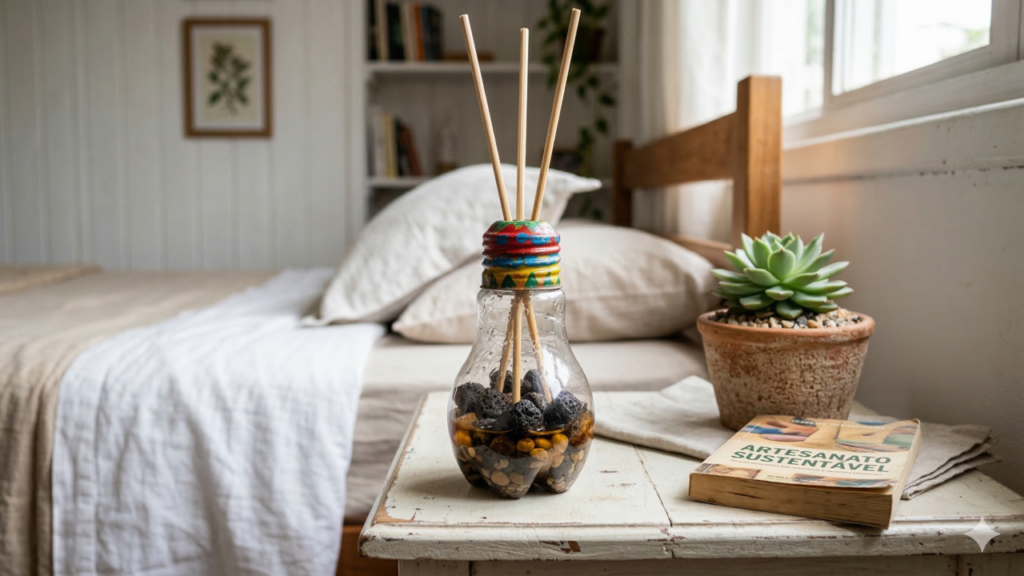 Transformar objetos do dia a dia em itens úteis dentro de casa se tornou um hábito cada vez mais comum, principalmente entre quem quer economizar, ter ambientes mais cheirosos e ainda reduzir o impacto ambiental ao reaproveitar materiais plásticos em aromatizadores artesanais personalizados.

Por que vale a pena transformar plástico em perfumador caseiro

A reciclagem de plásticos em perfumador artesanal combina dois interesses frequentes em muitos lares: reduzir resíduos e manter os ambientes cheirosos. Em vez de descartar tampas, frascos ou lâmpadas de plástico, esses elementos ganham nova função como suporte para fragrâncias suaves, diminuindo o volume de lixo enviado a aterros sanitários.

Outro ponto relevante é o aspecto econômico, já que criar um perfumador com materiais reaproveitados costuma custar menos do que comprar aromatizadores prontos. O uso de óleos essenciais, essências ou fragrâncias concentradas permite ajustar a intensidade do cheiro e repor apenas o aroma quando necessário, tornando o perfumador reciclado prático para banheiros, quartos, áreas de serviço ou escritórios domésticos.

Como fazer um perfumador reciclado com lâmpada de plástico passo a passo

Para transformar uma lâmpada de plástico em um perfumador funcional, o primeiro passo é separar os materiais básicos. Em geral, são utilizados: uma lâmpada de plástico leve, tampas de embalagens maiores, um pouco de lixa fina, tinta acrílica, pincéis, um objeto pontiagudo que possa ser aquecido, fósforos ou isqueiro, pedras absorventes (como granulado higiênico para gatos) e essências ou óleos aromáticos. Opcionalmente, pode-se aplicar verniz ou laca para proteger a pintura externa.

O processo pode ser organizado em etapas simples, garantindo um resultado bonito e funcional, mesmo para quem não tem experiência com artesanato:

Cortar uma tampa de plástico com cerca de 1 cm de altura, formando uma base mais baixa.

Selecionar outra tampa ou parte da lâmpada de plástico que se encaixe nessa base, funcionando como “corpo” do perfumador.

Lixar levemente as superfícies externas para facilitar a aderência da tinta.

Pintar as peças com tinta acrílica, criando combinações de cores ou desenhos simples.

Depois de secar, aplicar uma camada de laca ou verniz para proteger a pintura.

Aquecer um punção, prego ou chave de fenda fina e fazer pequenos furos na parte superior, por onde o aroma irá se difundir.

Preencher o interior com uma porção de pedras higiênicas ou outro material poroso semelhante.

Adicionar algumas gotas de óleo essencial ou essência perfumada sobre as pedras.

Com essas etapas concluídas, o perfumador reciclado estará pronto para uso. Sempre que for necessário reforçar o cheiro no ambiente, basta agitar suavemente o recipiente para reativar o aroma das pedras impregnadas de essência.

Quais cuidados garantem melhor resultado na reciclagem de perfumadores?

Para que a reciclagem de perfumadores com plástico seja mais eficiente e durável, alguns cuidados simples fazem diferença. Na escolha das tampas, é indicado optar por modelos um pouco maiores, como os de produtos de limpeza ou cosméticos, que oferecem área suficiente para cortes e encaixes, evitando dificuldade no manuseio e na perfuração.

Também é importante considerar a segurança ao aquecer o objeto perfurante, usando uma base resistente ao calor e mantendo distância adequada das mãos e do rosto. Além disso, alguns pontos ajudam a manter o uso seguro, prático e com boa performance do aroma:

Local de uso: ambientes pequenos, como lavabos e closets, costumam conservar melhor o cheiro.

Tipo de essência: óleos cítricos e herbais são bastante usados, mas qualquer fragrância concentrada pode ser aplicada.

Reposição: quando o cheiro começar a diminuir, basta pingar mais algumas gotas de essência nas pedras.

Limpeza: se o perfumador ficar muito tempo sem uso, é possível descartar as pedras antigas e substituir por novas.

Selecionamos o vídeo do perfil Deco ideas que faz sucesso no TikTok e ensina como fazer essa ideia incrível:

https://www.tiktok.com/@deco.ideas8/video/7588895869412363540?is_from_webapp=1&sender_device=pc

Como a reciclagem criativa transforma o dia a dia em casa

O uso de perfumadores feitos com lâmpada de plástico e tampas mostra como a reciclagem criativa pode ser incorporada à rotina doméstica sem grandes mudanças. Pequenas ações, como separar materiais limpos após o consumo e guardá-los para artesanatos simples, ajudam a enxergar o lixo sob outra perspectiva e incentivam um consumo mais consciente.

Esses aromatizadores reciclados também podem ser adaptados para presentear pessoas próximas, desde que haja atenção à higiene e à qualidade das essências utilizadas. A personalização de cores e formas permite criar peças discretas ou mais chamativas, trazendo um toque decorativo ao mesmo tempo em que reduz resíduos plásticos no descarte comum.

Por que começar hoje mesmo sua reciclagem criativa com perfumadores

Ao criar seus próprios perfumadores com plástico reaproveitado, você cuida da casa, do bolso e do meio ambiente em um único gesto. Além de decorar e perfumar, cada peça produzida evita que mais plástico vá para o lixo e mostra, na prática, que sustentabilidade também pode ser simples e bonita.

Não espere o “momento ideal”: separe agora algumas tampas, uma lâmpada de plástico e uma essência que você goste, e teste seu primeiro modelo ainda hoje. Comece com um pequeno ambiente, observe o resultado e transforme esse hábito em um compromisso urgente com um lar mais cheiroso, criativo e responsável.