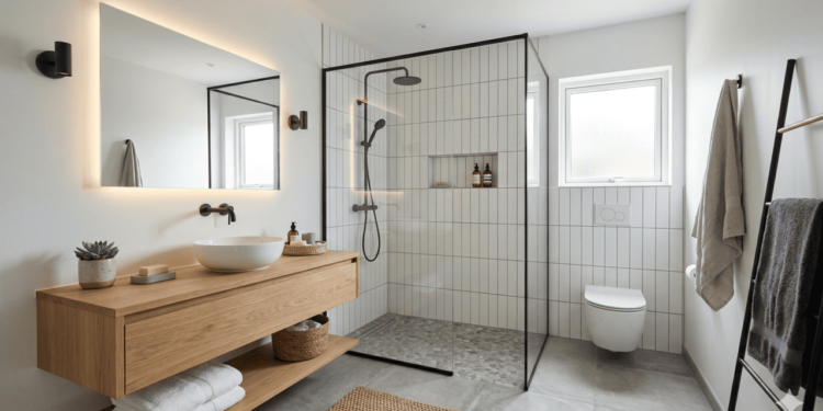 Para quem deseja um banheiro moderno e prático, os revestimentos contínuos são destaque