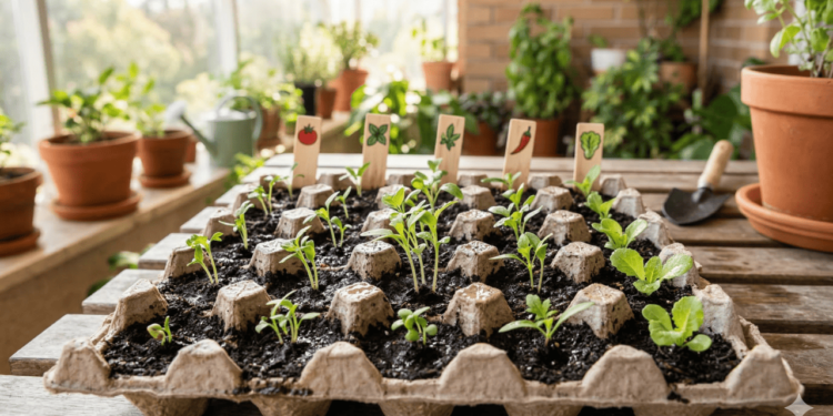 cartela de ovo sementeira