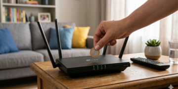 Roteador com moeda melhora o Wi-Fi