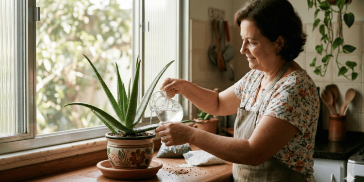 O melhor ponto para o aloe vera dentro de casa é um cantinho com muita luz indireta ou sol bem suave por algumas horas do dia