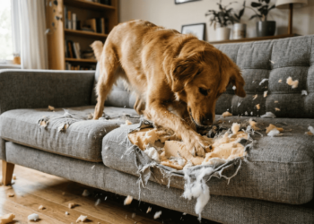 O que significa quando o cachorro cava o sofá antes de dormir?