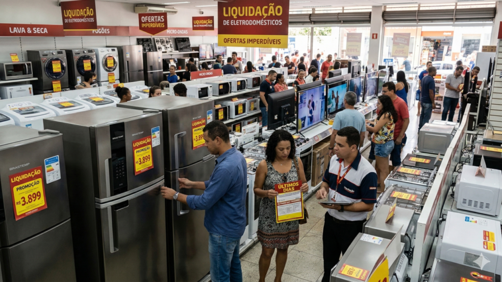 Filas gigantes se formam por eletrodomésticos baratos