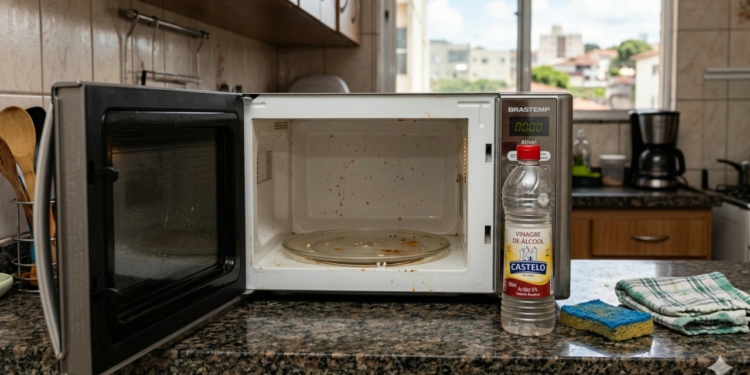 O jeito mais eficiente de limpar micro-ondas com vinagre
